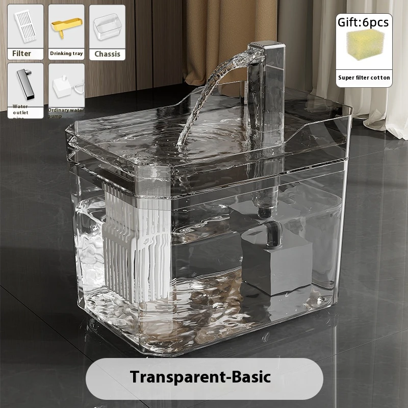Cat Water Fountain Auto Filter Transparent Drinker Usb Anti-Dry Burning Recirculate Filtering Water Dispenser With Pump Cat Water Fountain Auto Filter Transparent Drinker Usb Anti-Dry Burning Recirculate Filtering Water Dispenser With Pump - Image 9