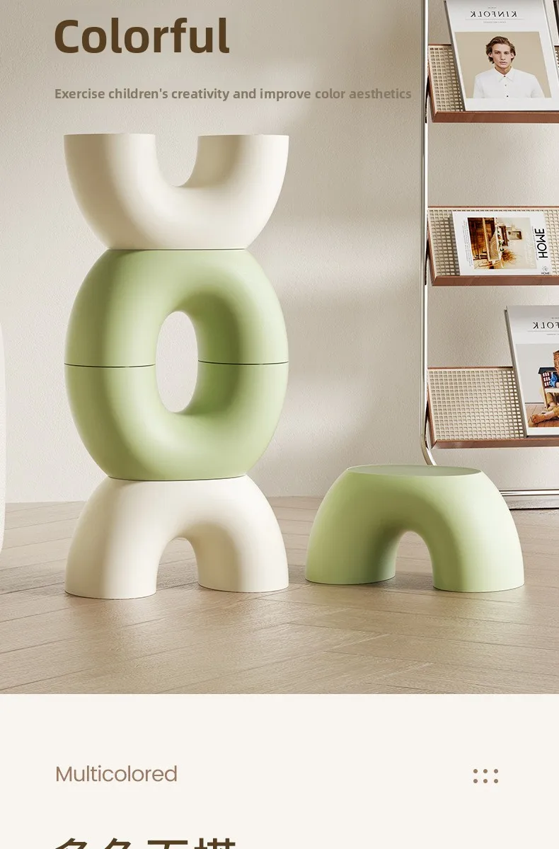 Nordic Rainbow Arch Stool For Kids &Amp; Adults, Cream White Minimalist Plastic Low Stool, Anti-Slip Step Stool For Bathroom, Shoe C Nordic Rainbow Arch Stool For Kids &Amp; Adults, Cream White Minimalist Plastic Low Stool, Anti-Slip Step Stool For Bathroom, Shoe C - Image 17