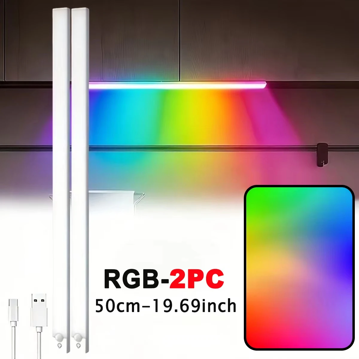 Rgb Ambiente-Sensorleuchte - Wiederaufladbare Magnetische Wandlampe Stimmungslicht Für Schrank Flur Treppe Rgb Ambiente-Sensorleuchte - Wiederaufladbare Magnetische Wandlampe Stimmungslicht Für Schrank Flur Treppe - Image 10