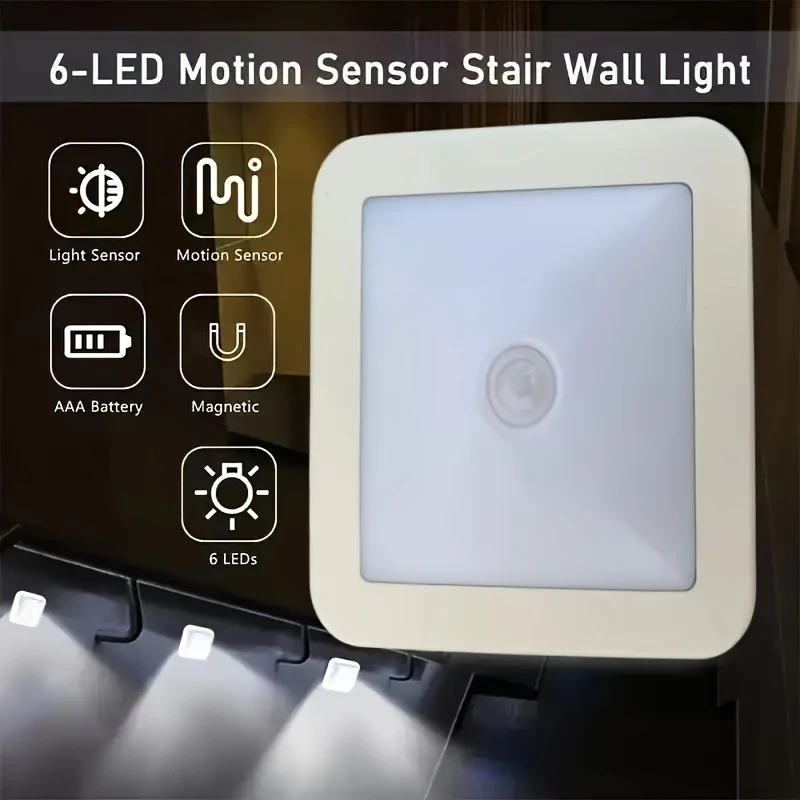 Bewegungsaktiviertes Led-Nachtlicht Mit Menschlichem Körpersensor, Batteriebetrieben, Für Wc, Nachttisch, Zimmer, Flur, Gang, Zuhause. Bewegungsaktiviertes Led-Nachtlicht Mit Menschlichem Körpersensor, Batteriebetrieben, Für Wc, Nachttisch, Zimmer, Flur, Gang, Zuhause. - Image 2