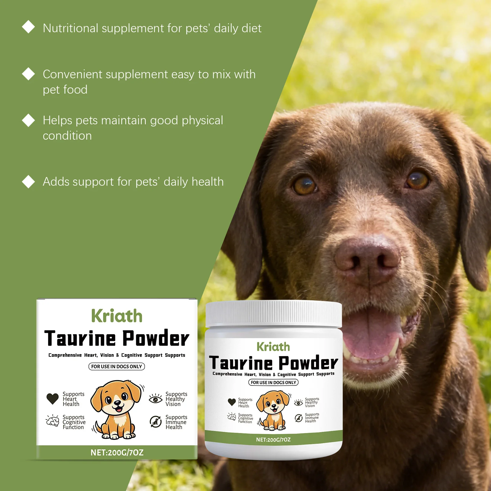 Hunde-Taurin-Pulver Leicht Mischbar Unterstützt Kognitive Gesundheit Verbessert Haarstruktur Fördert Herzgesundheit Nahrungsergänzungsmittel Für Haustiere Hunde-Taurin-Pulver Leicht Mischbar Unterstützt Kognitive Gesundheit Verbessert Haarstruktur Fördert Herzgesundheit Nahrungsergänzungsmittel Für Haustiere - Image 2