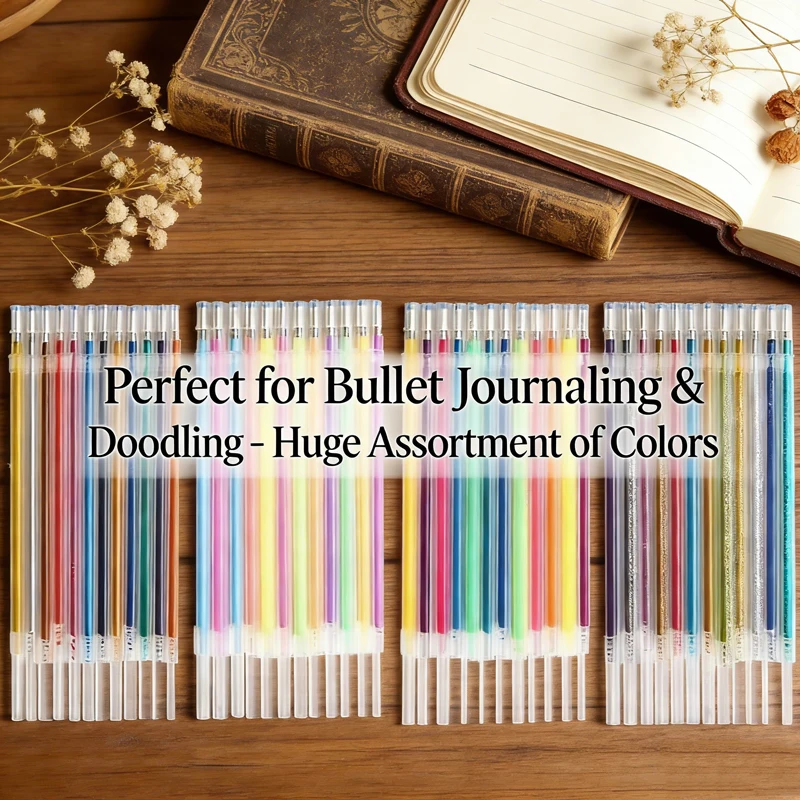 12-100 Farbige Gelstift-Nachfüllungen Set - Glitzer, Pastell, Textmarker, Metallic-Tinte Für Künstler, Scrapbooking Und Graffiti-Zeichnen 12-100 Farbige Gelstift-Nachfüllungen Set - Glitzer, Pastell, Textmarker, Metallic-Tinte Für Künstler, Scrapbooking Und Graffiti-Zeichnen - Image 5