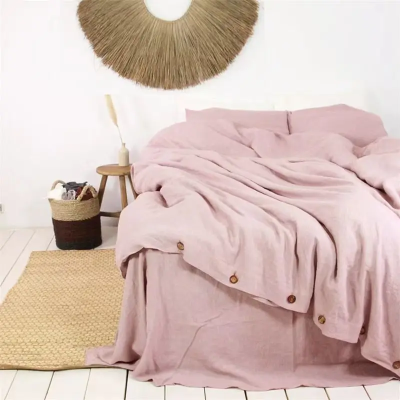 100% Linen Bed Duvet Cover Stone Washed France Linen Solid Color Breathable Sheets Pillowcase Home Textiles Bedding 100% Linen Bed Duvet Cover Stone Washed France Linen Solid Color Breathable Sheets Pillowcase Home Textiles Bedding - Image 11