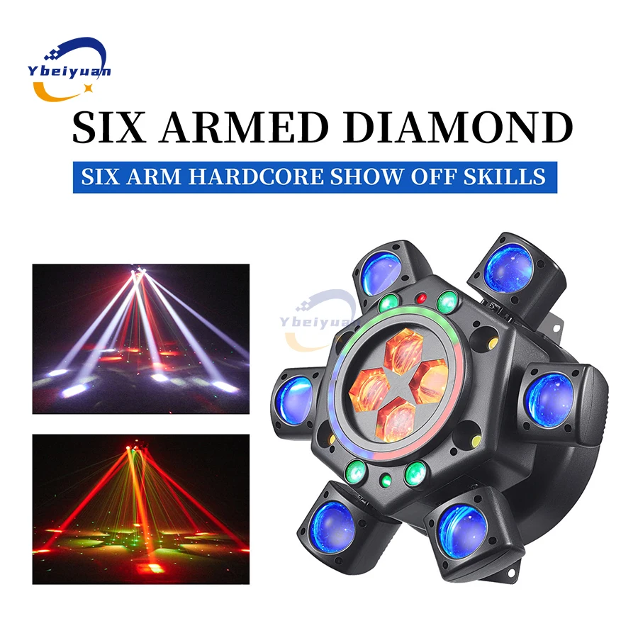 150 W Rgbw 4-In-1 Moving Head Effektlicht Mit 6 Armen – Dmx512 Fernbedienung Für Dj, Disco, Bar, Party Und Bühne 150 W Rgbw 4-In-1 Moving Head Effektlicht Mit 6 Armen – Dmx512 Fernbedienung Für Dj, Disco, Bar, Party Und Bühne - Image 2
