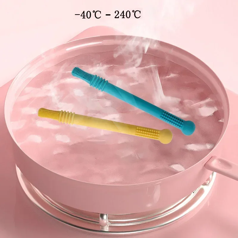 Baby Chewable Safe Toy Silicone Molar Straw Baby Teether Baby Teething Toys Molar Silicone Handle Baby Safety Toy Baby Chewable Safe Toy Silicone Molar Straw Baby Teether Baby Teething Toys Molar Silicone Handle Baby Safety Toy - Image 5
