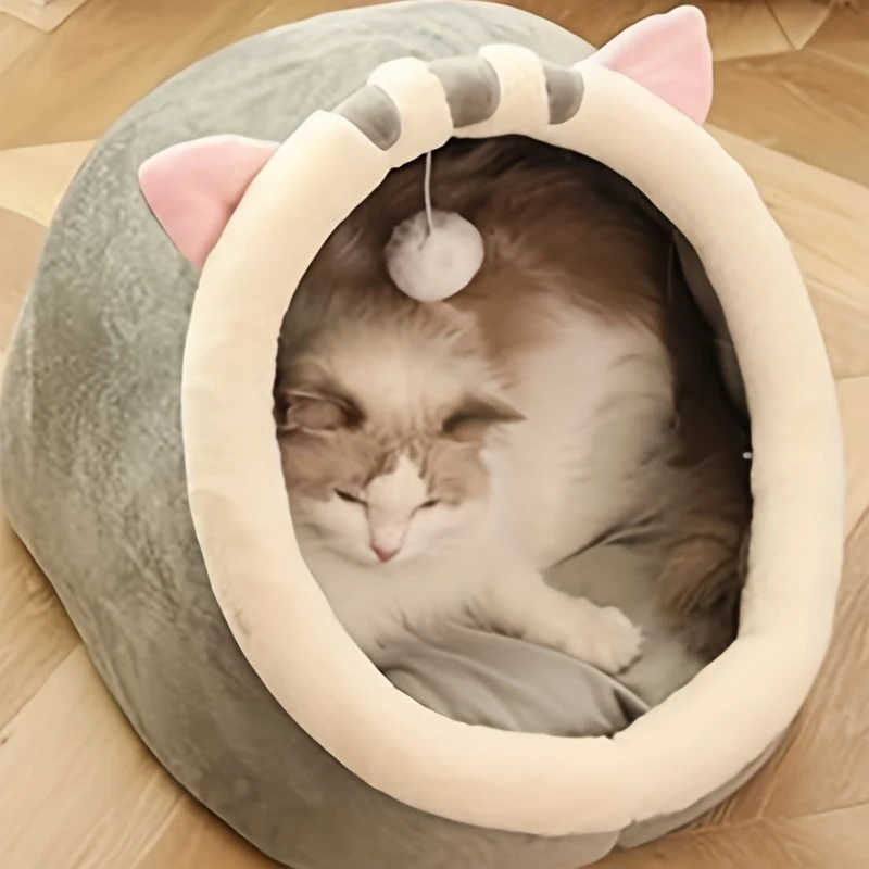 Cute Cat Bed Soft Kitten Mat Cozy Cat House Breathable Cat Sleeping Basket Suitable For Large Medium Small Cats Sleeping Use Cute Cat Bed Soft Kitten Mat Cozy Cat House Breathable Cat Sleeping Basket Suitable For Large Medium Small Cats Sleeping Use - Image 5