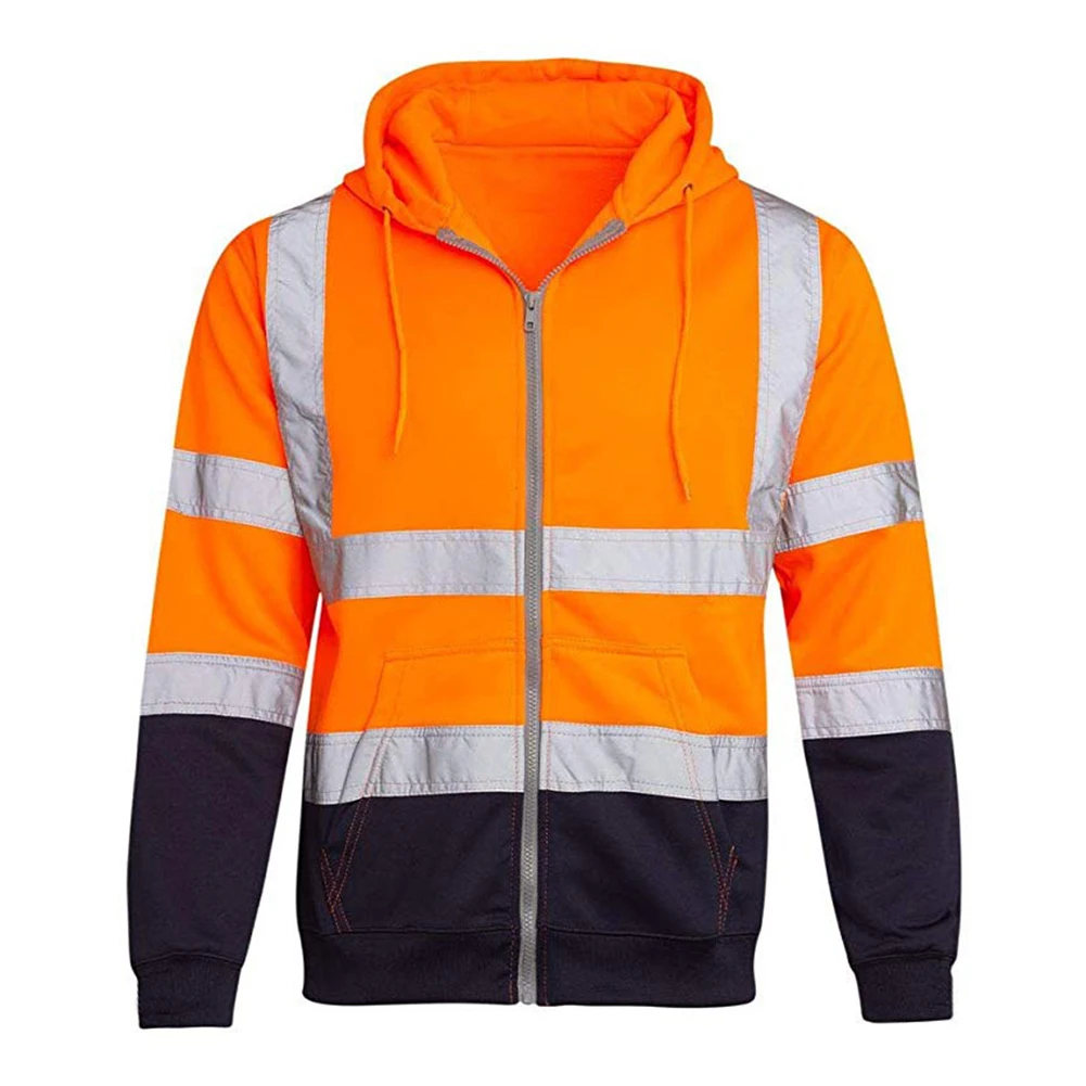 Herren-Oberteile Mit Kapuze Und Reißverschluss, Modisches, Gut Sichtbares, Reflektierendes Sweatshirt Für Herren, Bomberjacke, Seitentaschen, Atmungsaktive Mantel-Oberteile Herren-Oberteile Mit Kapuze Und Reißverschluss, Modisches, Gut Sichtbares, Reflektierendes Sweatshirt Für Herren, Bomberjacke, Seitentaschen, Atmungsaktive Mantel-Oberteile - Image 7