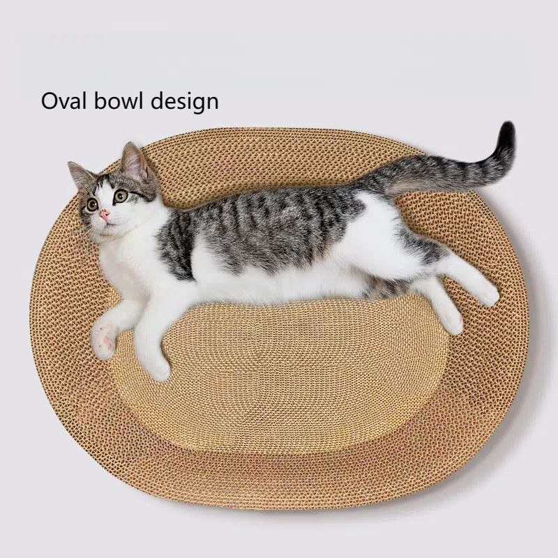 Cardboard Cat Scratchers Round Shape Scratching Bed Scratch Lounge For Kitten Play Scratch Cardboard Cat Scratchers Round Shape Scratching Bed Scratch Lounge For Kitten Play Scratch - Image 2