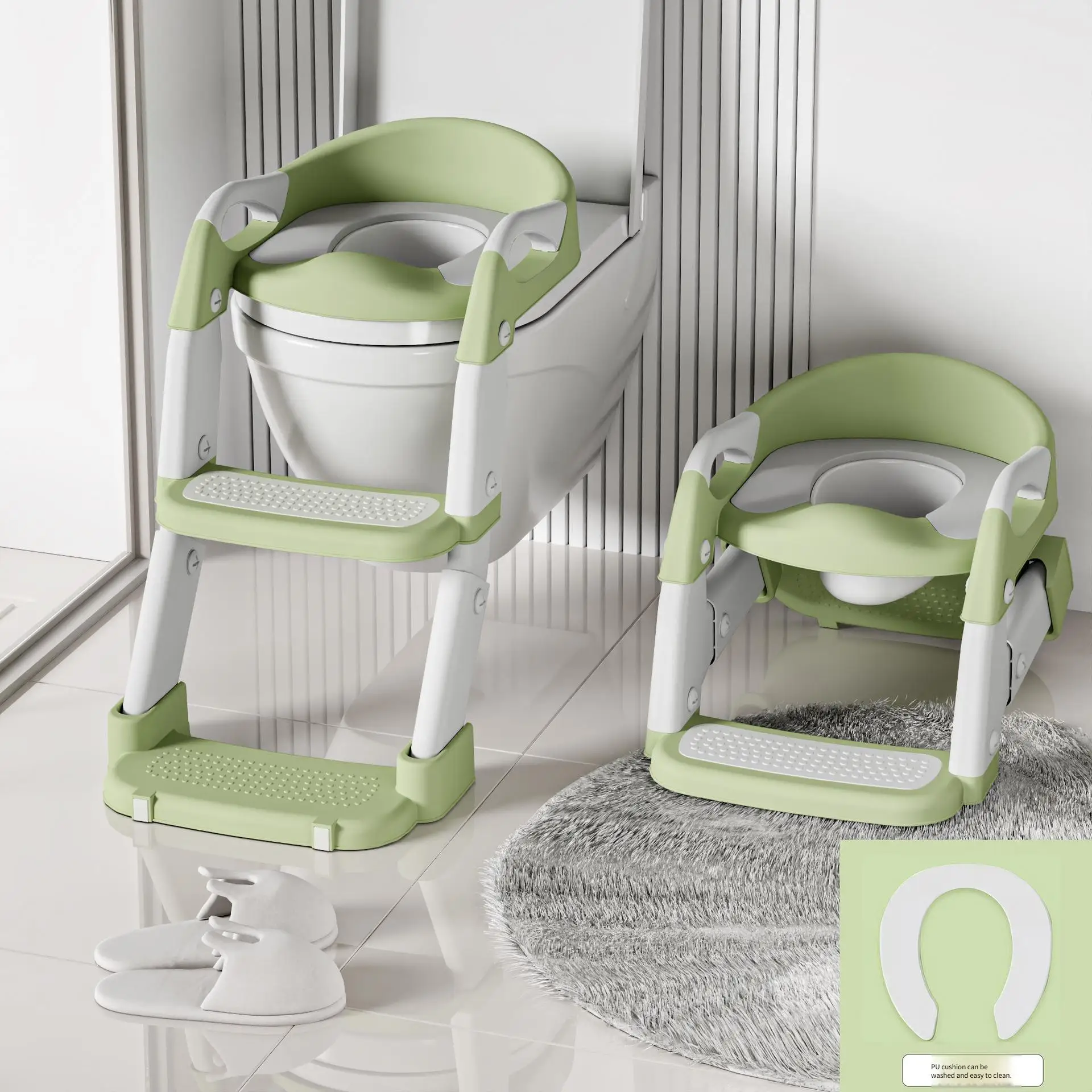 Kids Toilet Step Stool Potty Training Seat With Ladder Boys Girls Baby Toilet Seat Adjustable Step-On Stool For Adult Toilet Kids Toilet Step Stool Potty Training Seat With Ladder Boys Girls Baby Toilet Seat Adjustable Step-On Stool For Adult Toilet - Image 9