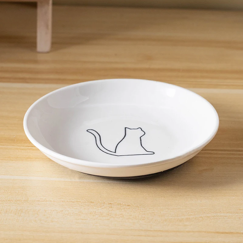 【F】Ceramic Cat Plates With Silicone Anti Slip Pad Pet Cat Snack Bowl Cute Kitten Food Bowl Pet Kitten Water Bowl Pet Supplies 【F】Ceramic Cat Plates With Silicone Anti Slip Pad Pet Cat Snack Bowl Cute Kitten Food Bowl Pet Kitten Water Bowl Pet Supplies - Image 8
