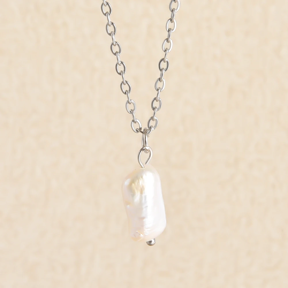 Echte Unregelmäßige Natürliche Süßwasserperlen Anhänger Halsketten Edelstahl O Gliederkette 45/50/60 Cm Modeschmuck Halskette Echte Unregelmäßige Natürliche Süßwasserperlen Anhänger Halsketten Edelstahl O Gliederkette 45/50/60 Cm Modeschmuck Halskette - Image 12