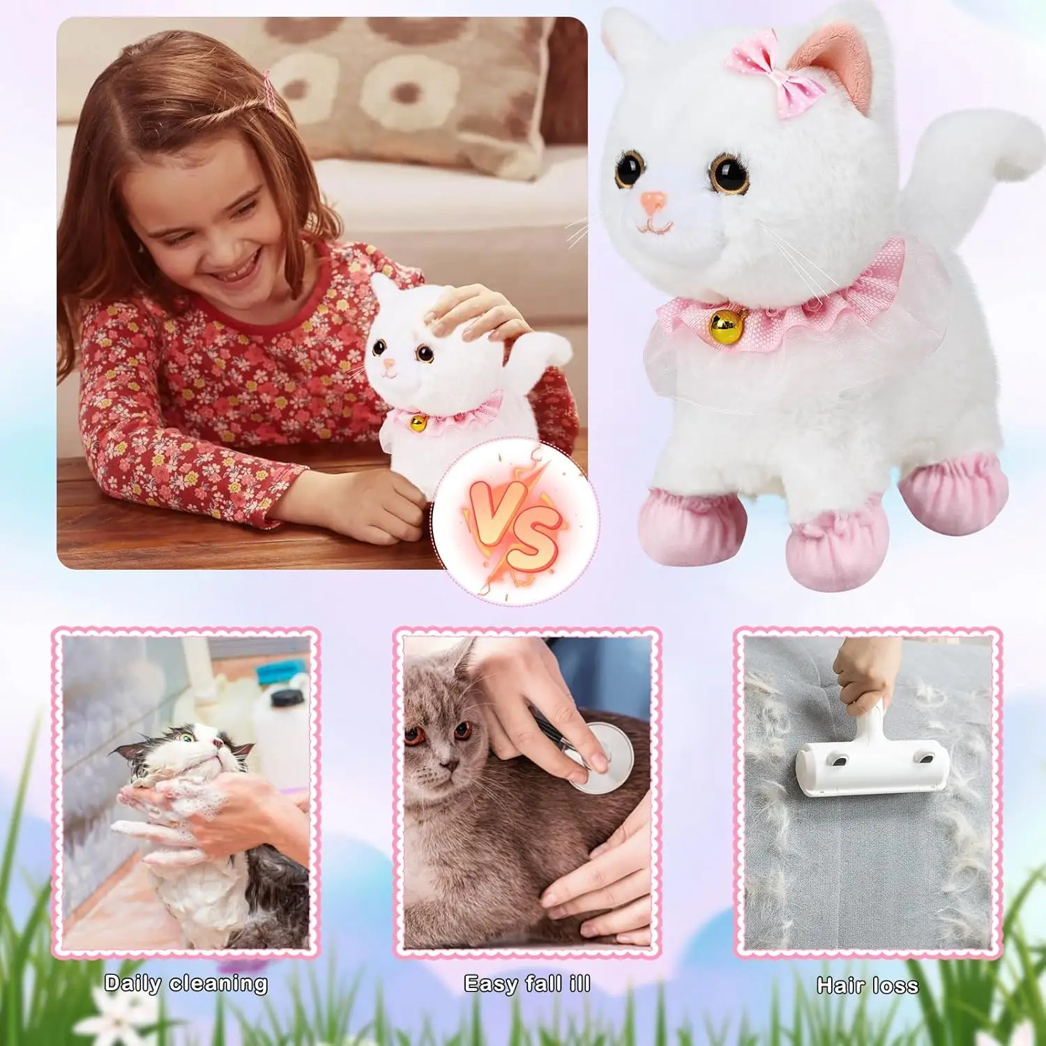 Interaktive Lebensechte Laufende Spielzeugkatze Für Kinder, Berührungs- Und Sprachgesteuerte Fernbedienung Mit Leine, Schwanzwedelnd, Geburtstags- Und Weihnachtsgeschenk Interaktive Lebensechte Laufende Spielzeugkatze Für Kinder, Berührungs- Und Sprachgesteuerte Fernbedienung Mit Leine, Schwanzwedelnd, Geburtstags- Und Weihnachtsgeschenk - Image 4