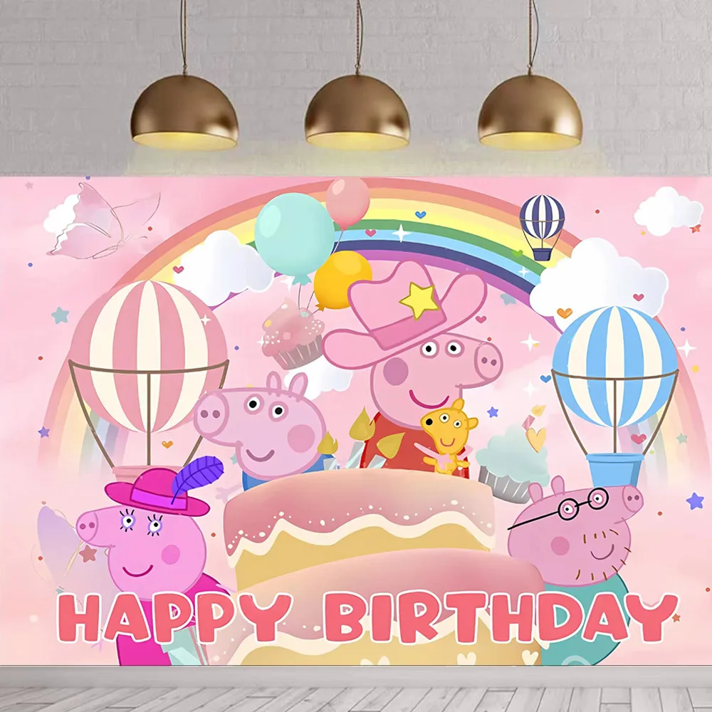 Peppa Pig Geburtstagsparty-Dekoration, George Page Family Ballon Für Kinder, Eventzubehör, Geschirr, Banner, Hintergrund, Geschenk, Babyparty Peppa Pig Geburtstagsparty-Dekoration, George Page Family Ballon Für Kinder, Eventzubehör, Geschirr, Banner, Hintergrund, Geschenk, Babyparty - Image 3