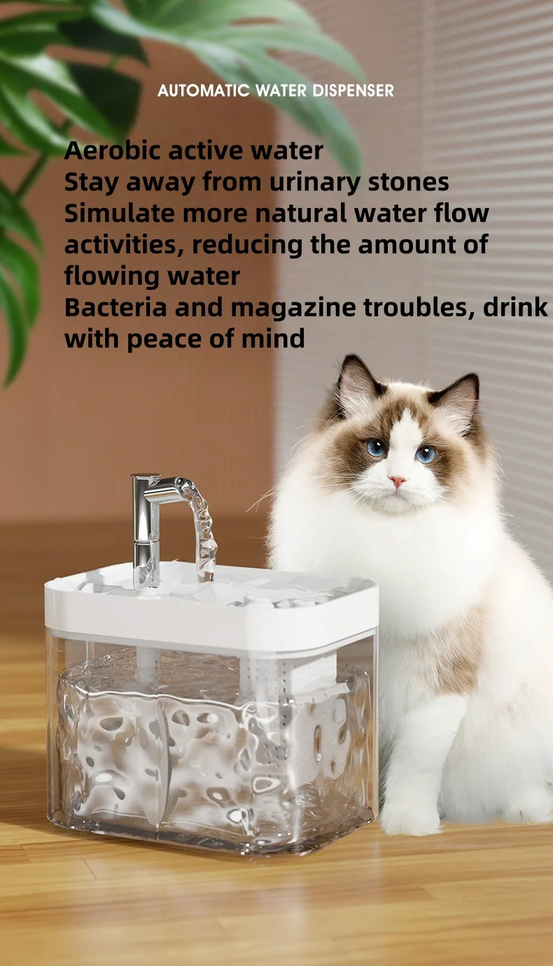 1.5L Cat Water Circulation Fountain Auto Filter Pet Cat Drinker Usb Dog Water Basin Feeding Bowl Pet Supplies 1.5L Cat Water Circulation Fountain Auto Filter Pet Cat Drinker Usb Dog Water Basin Feeding Bowl Pet Supplies - Image 14
