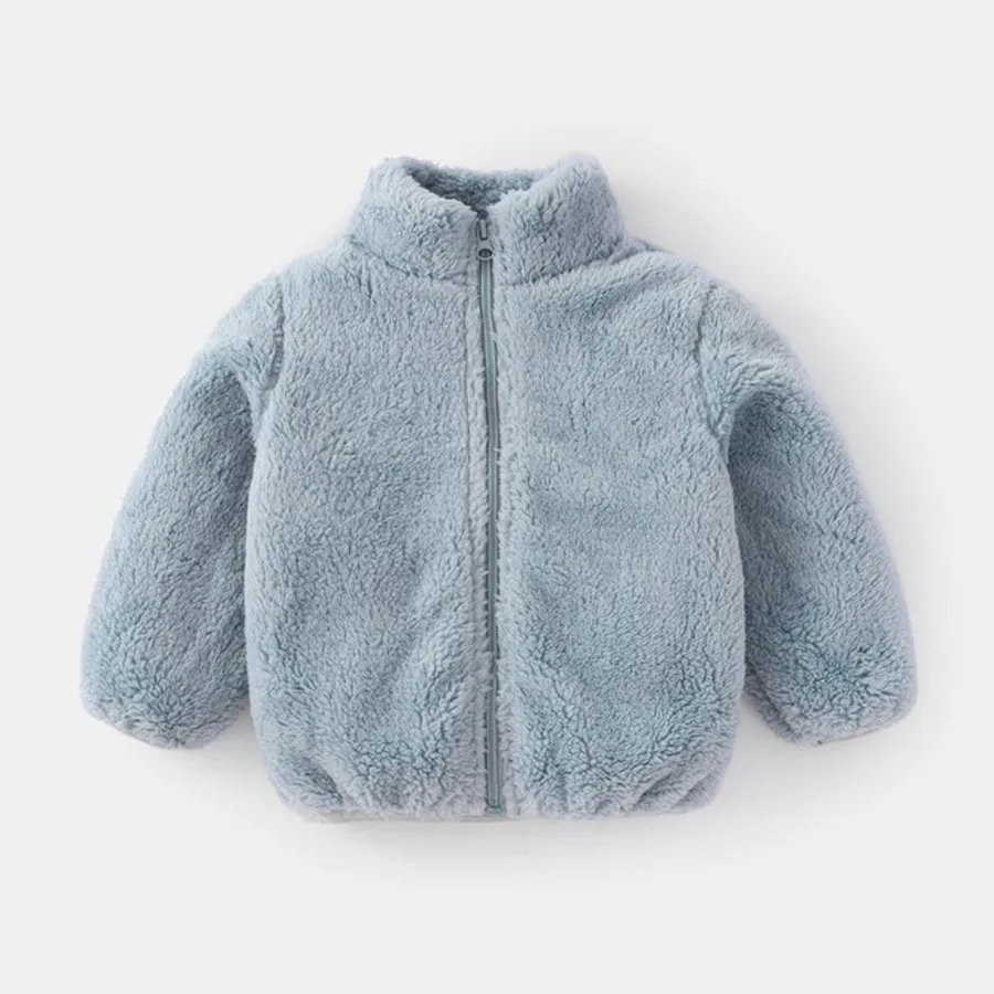Solid Color Fashion Children Plush Coat Autumn Winter Warm Baby Girl Boy Casual Jacket Greatcoat Kids Clothing Toddler Outerwear Solid Color Fashion Children Plush Coat Autumn Winter Warm Baby Girl Boy Casual Jacket Greatcoat Kids Clothing Toddler Outerwear - Image 6