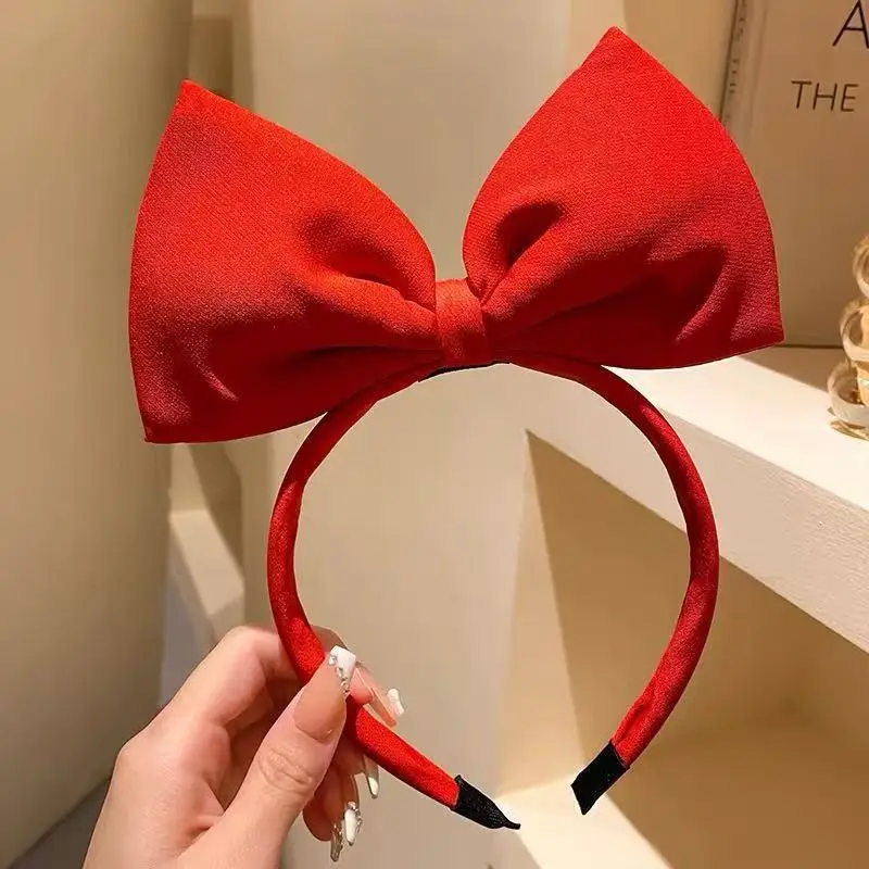 Rotes Großes Schleifenstirnband Prinzessinnen-Stirnband Haaraccessoire Stoff Internet-Trend Niedliches Dreidimensionales Stirnband Rotes Großes Schleifenstirnband Prinzessinnen-Stirnband Haaraccessoire Stoff Internet-Trend Niedliches Dreidimensionales Stirnband - Image 4