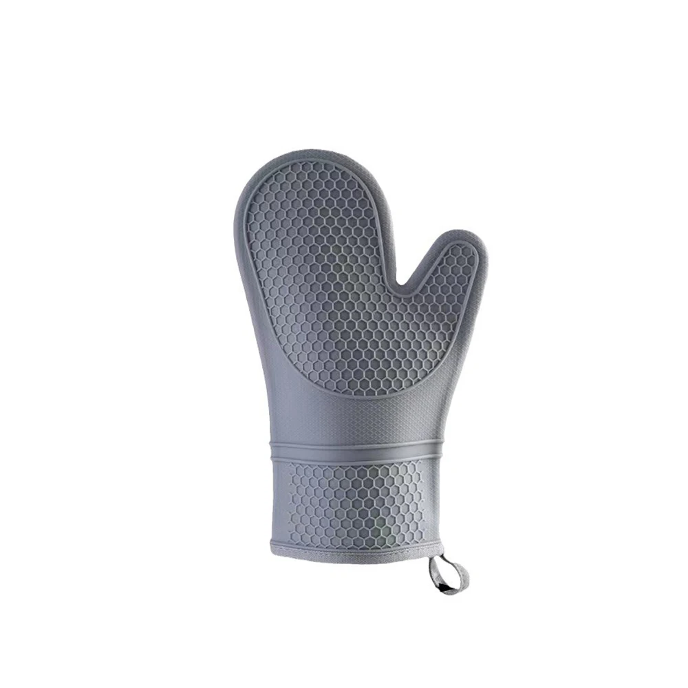 Hitzebeständiges Silikon-Ofenhandschuh-Set Mit Weichem Baumwollfutter, Lange, Flexible, Dicke Silikon-Ofenhandschuhe, Küchenhandschuh Hitzebeständiges Silikon-Ofenhandschuh-Set Mit Weichem Baumwollfutter, Lange, Flexible, Dicke Silikon-Ofenhandschuhe, Küchenhandschuh - Image 5