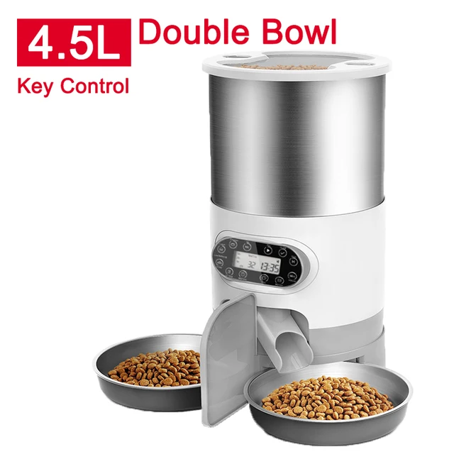 Cat Timing Feeder Smart App Cat Feeder Stainless Steel Double Meal Pet Food Remote Feeding Automatic Dispenser Suitable Cats Dog Cat Timing Feeder Smart App Cat Feeder Stainless Steel Double Meal Pet Food Remote Feeding Automatic Dispenser Suitable Cats Dog - Image 8