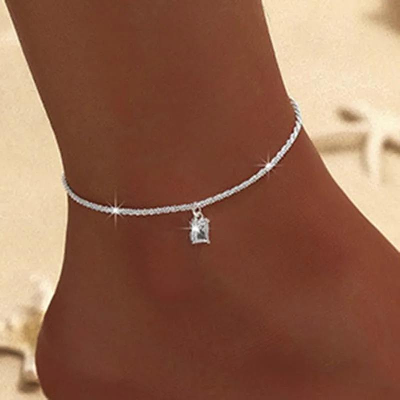 Funkelnde Dünne Kette Fußkettchen Für Frauen Zirkon Herz Kreuz Anhänger Doppelschicht Armband Am Bein Fuß Trendiger Sommer Strand Schmuck Funkelnde Dünne Kette Fußkettchen Für Frauen Zirkon Herz Kreuz Anhänger Doppelschicht Armband Am Bein Fuß Trendiger Sommer Strand Schmuck - Image 2