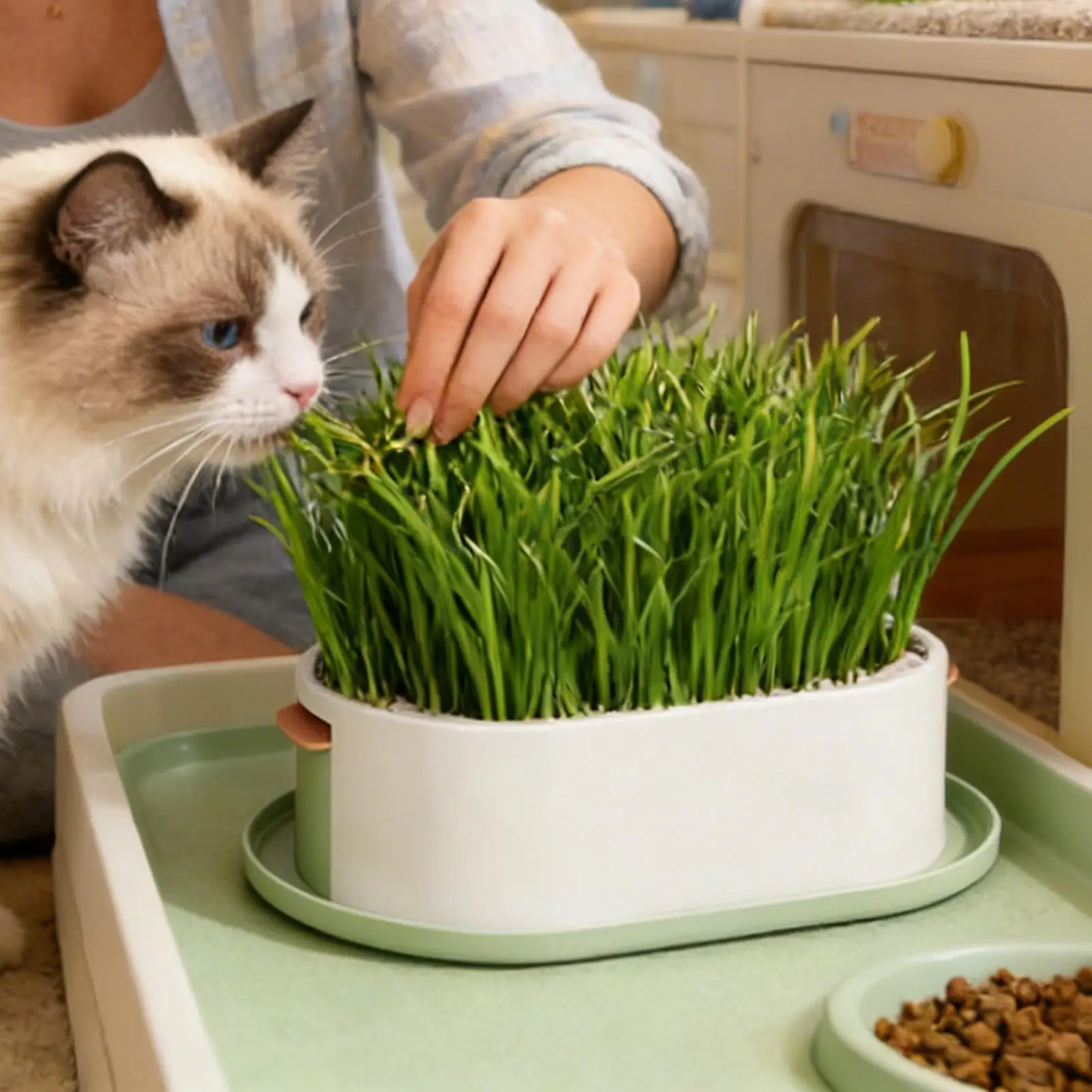 Cat Snack Grass Box Cat Catnip Grass Grow Station Soilless Planting Cat Grass Pot For Kitten Snack Pet Eating Cat Snack Grass Box Cat Catnip Grass Grow Station Soilless Planting Cat Grass Pot For Kitten Snack Pet Eating - Image 3