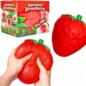 New Oversized Strawberry Slow Rebound Toy, Giant Pinch Music, Polyurethane Filled Sensory Toy Cute Sticky Ball Decompression Toy