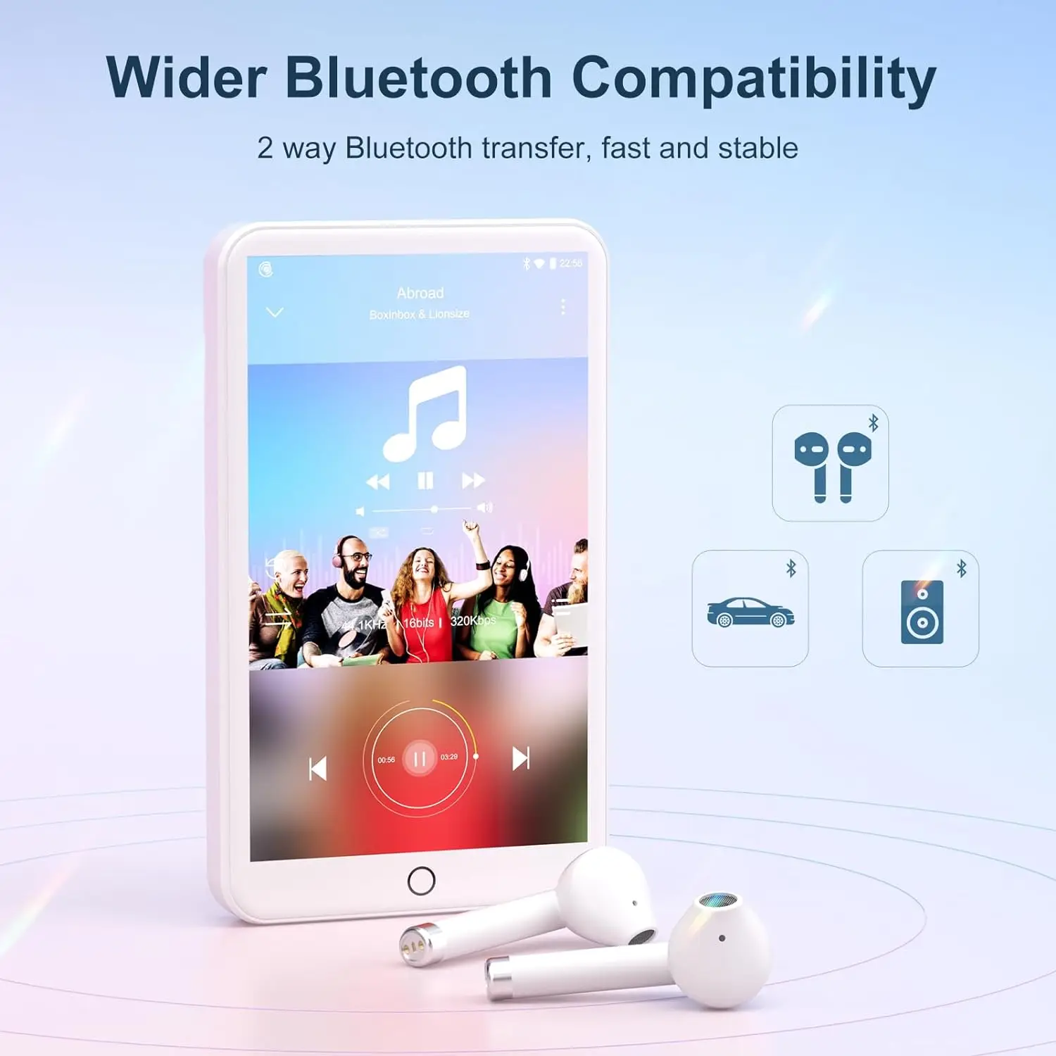 Mechen Mp3-Player Mit Android 9.0 – Bluetooth &Amp; Wlan, Mp3/Mp4-Player Mit Spotify, Audible, Pandora Und Speichererweiterung Bis 512 Gb (Weiß) Mechen Mp3-Player Mit Android 9.0 – Bluetooth &Amp; Wlan, Mp3/Mp4-Player Mit Spotify, Audible, Pandora Und Speichererweiterung Bis 512 Gb (Weiß) - Image 4