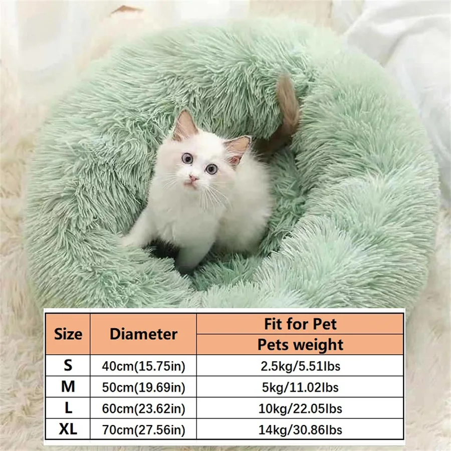 Soft Pet Cat Bed Pad Plush Warm Faux Fur Dog Calm Bed Donut Round Bed Comfortable Sleeping Washable For Small Medium Dog And Cat Soft Pet Cat Bed Pad Plush Warm Faux Fur Dog Calm Bed Donut Round Bed Comfortable Sleeping Washable For Small Medium Dog And Cat - Image 9