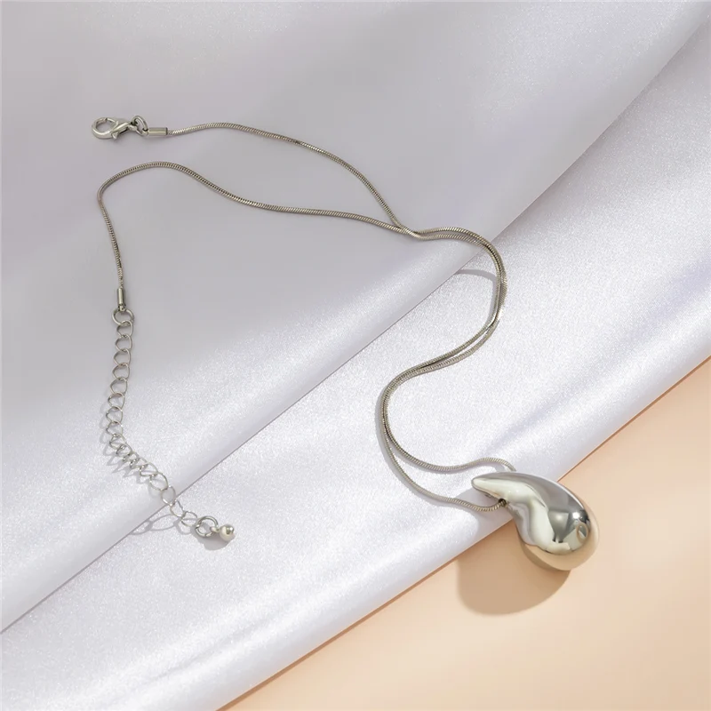 Neue Mode Gold Farbe Halskette Für Frauen Schmuck Metall Vintage Wasser Tropfen Anhänger Halskette Geburtstags Geschenk Neue Mode Gold Farbe Halskette Für Frauen Schmuck Metall Vintage Wasser Tropfen Anhänger Halskette Geburtstags Geschenk - Image 3
