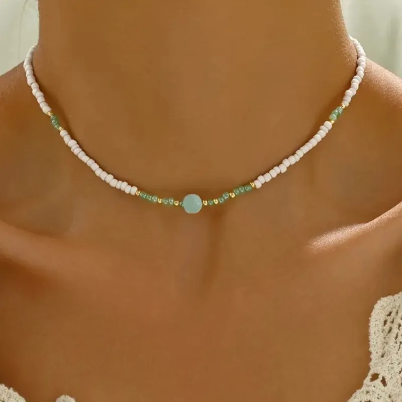 Elegante Boho-Chic Handgefertigte Perlen-Anhänger-Halskette Für Frauen, Party, Anlässe, Schmuck, Accessoires, Geschenke Elegante Boho-Chic Handgefertigte Perlen-Anhänger-Halskette Für Frauen, Party, Anlässe, Schmuck, Accessoires, Geschenke