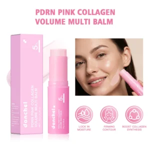 PDRN Pink Collagen Balm Stick Straffend Tiefenwirksame Hydratation Feuchtigkeitsspendend Kollagen Strahlender Tragbarer Stick für Augen- und Halsfalten