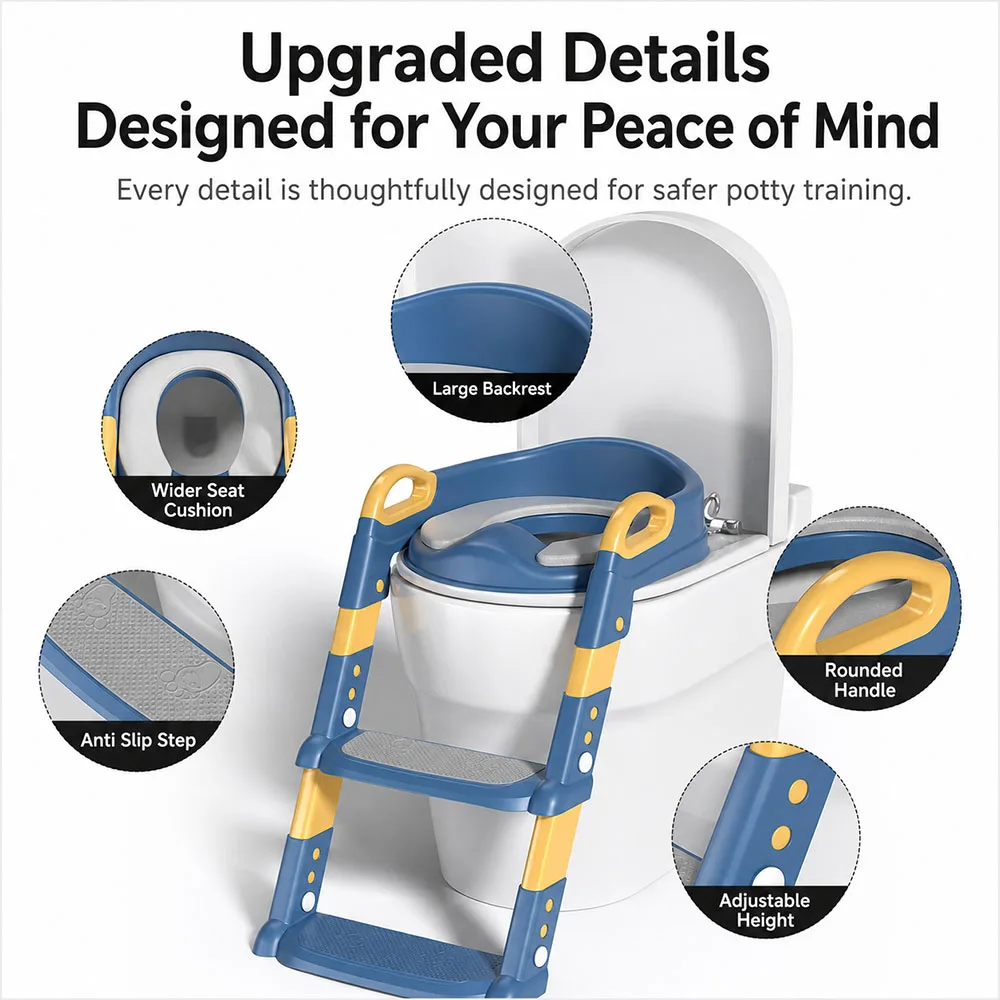 New Children'S Toilet Stepped Baby Boys And Girls Toilet Training Foldable Foot Stool Toilet Seat Ring Stepped Assisted Tool New Children'S Toilet Stepped Baby Boys And Girls Toilet Training Foldable Foot Stool Toilet Seat Ring Stepped Assisted Tool - Image 14