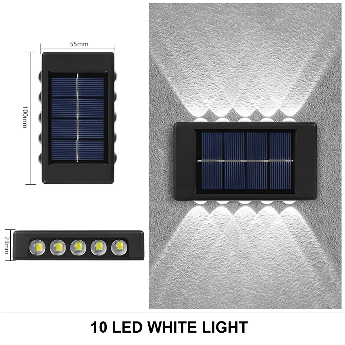 Solar-Led-Leuchte, Wasserdichte Außenwandleuchte, Dämmerungssensor-Zaunbeleuchtung Für Garten, Hof, Veranda, Gehweg, Camping, Heim-Dekoration Solar-Led-Leuchte, Wasserdichte Außenwandleuchte, Dämmerungssensor-Zaunbeleuchtung Für Garten, Hof, Veranda, Gehweg, Camping, Heim-Dekoration - Image 12