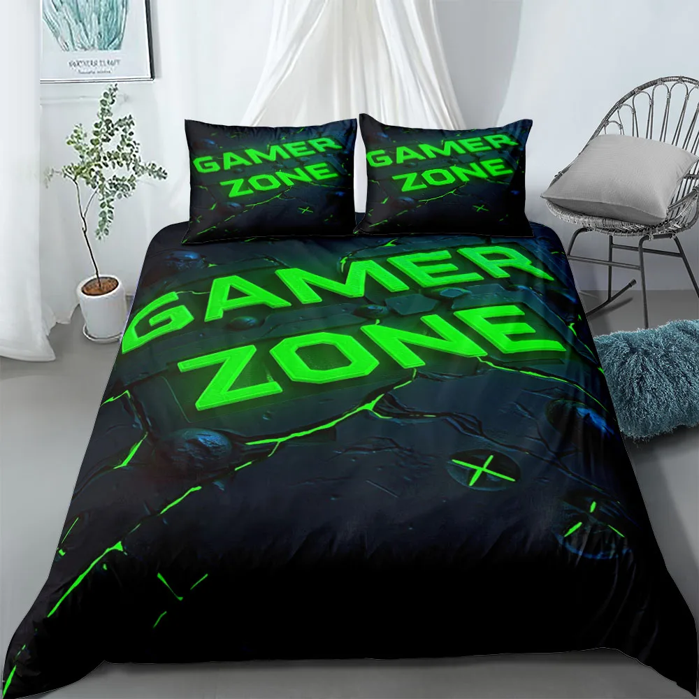 Gaming Zone Neon-Bettbezug-Set, Eu-Einzelbett, Doppelbett, King-Size-Bett, Us-Size-Bett, Queen-Size-Bettwäsche-Set Gaming Zone Neon-Bettbezug-Set, Eu-Einzelbett, Doppelbett, King-Size-Bett, Us-Size-Bett, Queen-Size-Bettwäsche-Set - Image 6