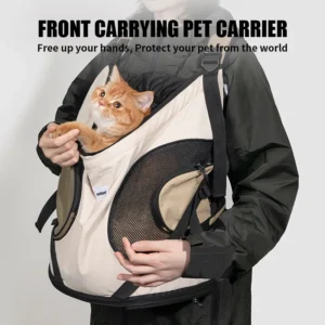 Pet Carrier Backpack, Chest Handle Style, Suitable for Cats and Dogs, Breathable and Portable, Outdoor Travel Shoulder Bag