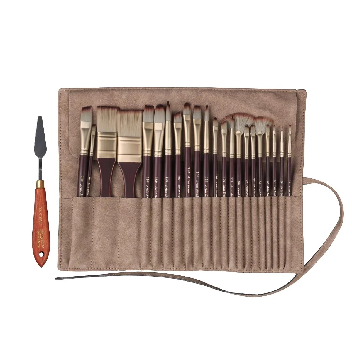 Acryl-Pinsel, Öl-Pinsel, Künstler-Pinsel-Set, Tasche Mit Schaber, 24-Teilig, Gouache-Pinsel Mit Holzgriff Acryl-Pinsel, Öl-Pinsel, Künstler-Pinsel-Set, Tasche Mit Schaber, 24-Teilig, Gouache-Pinsel Mit Holzgriff - Image 7