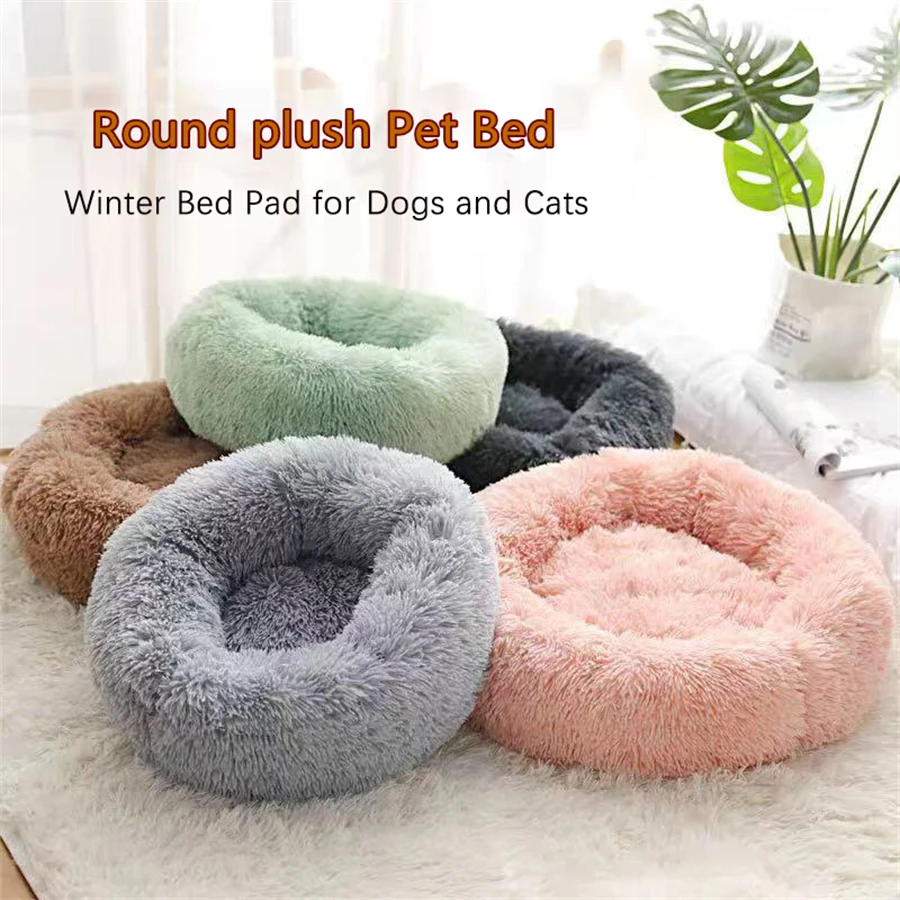 Soft Pet Cat Bed Pad Plush Warm Faux Fur Dog Calm Bed Donut Round Bed Comfortable Sleeping Washable For Small Medium Dog And Cat Soft Pet Cat Bed Pad Plush Warm Faux Fur Dog Calm Bed Donut Round Bed Comfortable Sleeping Washable For Small Medium Dog And Cat - Image 5