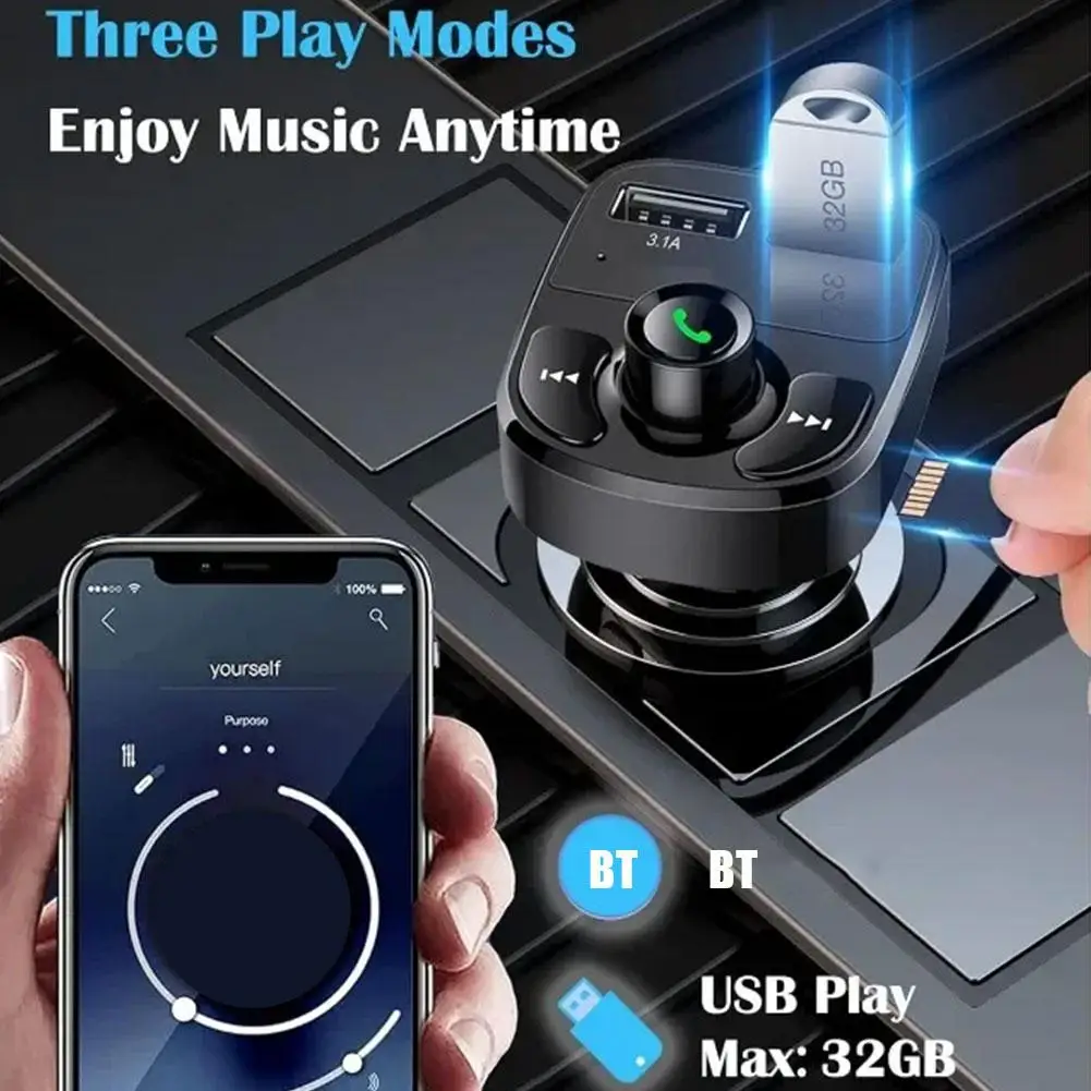 Bluetooth Fm Transmitter &Amp; Mp3-Player – Kabelloser Auto-Adapter Mit Freisprechfunktion, Dual-Usb-Ladeanschlüssen Und Musikstreaming Bluetooth Fm Transmitter &Amp; Mp3-Player – Kabelloser Auto-Adapter Mit Freisprechfunktion, Dual-Usb-Ladeanschlüssen Und Musikstreaming - Image 3