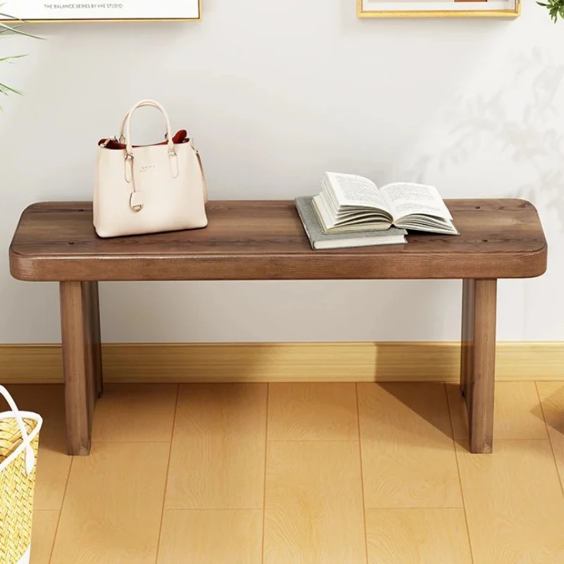 Solid Wood Entryway Bench - Multi-Purpose Stool For Living Room, Sofa Side Table &Amp; Shoe Storage, Rustic Home Decor Solid Wood Entryway Bench - Multi-Purpose Stool For Living Room, Sofa Side Table &Amp; Shoe Storage, Rustic Home Decor - Image 2