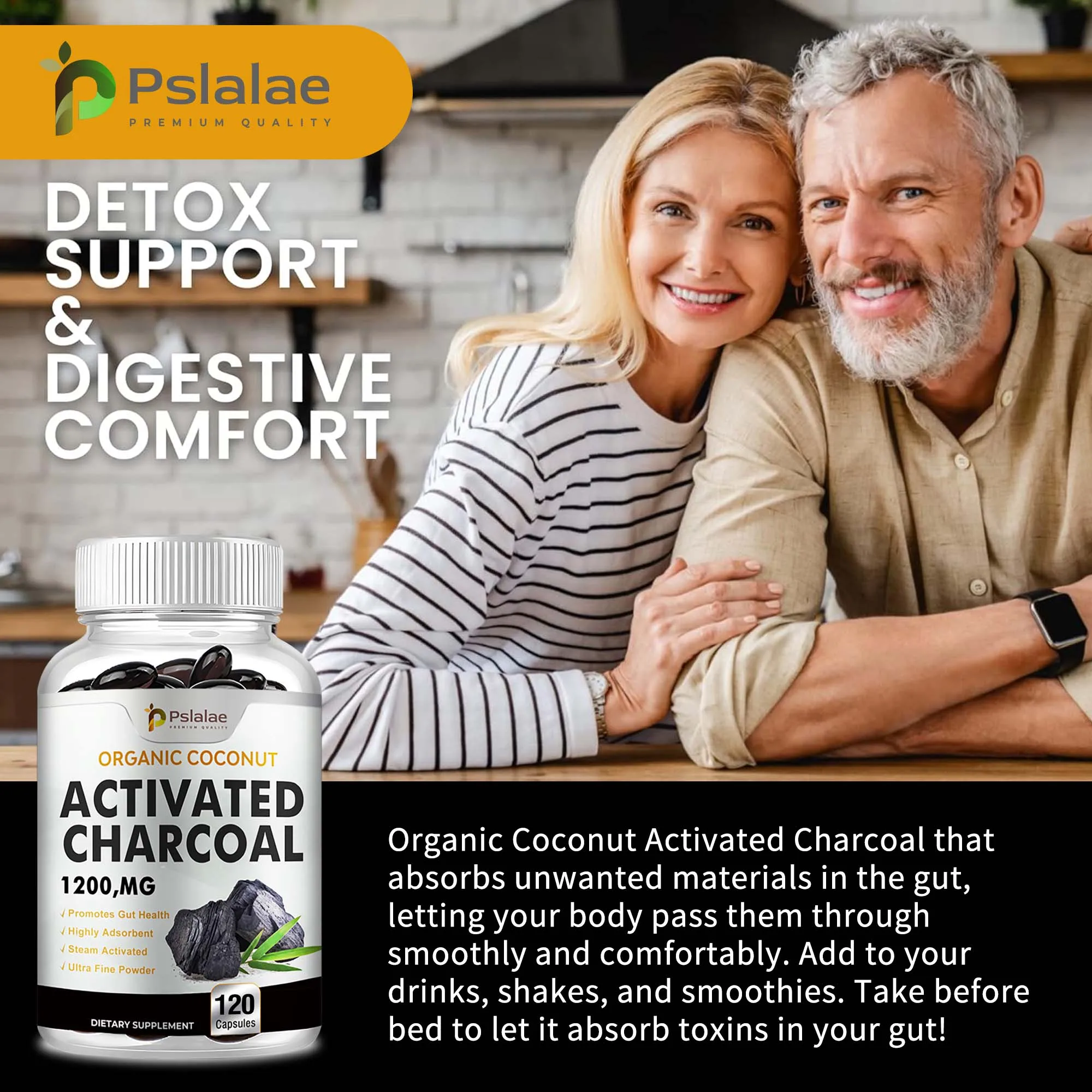 Activated Charcoal Capsules - Gut Health, Digestive Health, Bloating &Amp; Gas Relief, Detox, Colon Cleansing Activated Charcoal Capsules - Gut Health, Digestive Health, Bloating &Amp; Gas Relief, Detox, Colon Cleansing - Image 5
