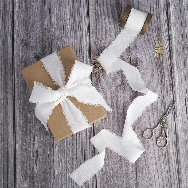 Reine Baumwolle Hand Zerrissene Rohkante Band Diy Geschenkbox Verpackung Grußkarte Dekoration Braut Hand Stick Blume Blume Krawatte Band Reine Baumwolle Hand Zerrissene Rohkante Band Diy Geschenkbox Verpackung Grußkarte Dekoration Braut Hand Stick Blume Blume Krawatte Band - Image 5