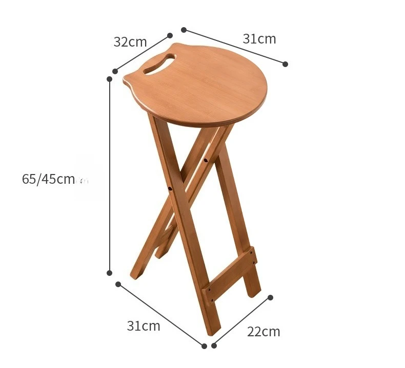 Retro Style Bamboo Folding Stool, Household Foldable Round Stool, Foldable High Stool, Bar Stool, Restaurant Dining Stool Retro Style Bamboo Folding Stool, Household Foldable Round Stool, Foldable High Stool, Bar Stool, Restaurant Dining Stool - Image 28