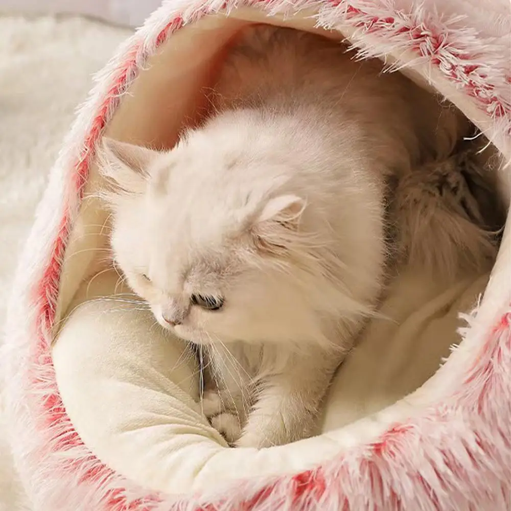 Winter Plush Pet Cat Bed Round Cat Cushion Cat House Warm Cats Basket Pet Sleep Bag Kitten Nest Kennel For Pet Dog Cats Winter Plush Pet Cat Bed Round Cat Cushion Cat House Warm Cats Basket Pet Sleep Bag Kitten Nest Kennel For Pet Dog Cats - Image 5