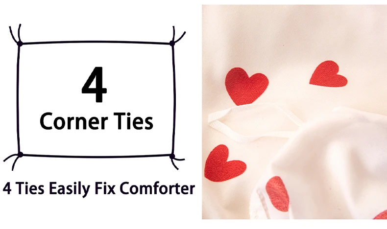 3Pcs/Set Small Red Heart Printed Duvet Cover Set(1 Duvet Cover &Amp; 2 Pillowcase)Soft And Skin-Friendly Duvet Cover Bedding Set For 3Pcs/Set Small Red Heart Printed Duvet Cover Set(1 Duvet Cover &Amp; 2 Pillowcase)Soft And Skin-Friendly Duvet Cover Bedding Set For - Image 16