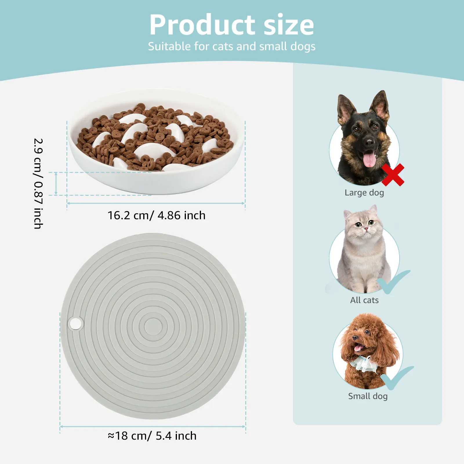 Cat Bowl Slow Feeder Non Slip Mat Raised Edge Pets Eating Anti Vomiting Ceramic Bowl Reusable Healthy Anti-Choking Cat Bowl Slow Feeder Non Slip Mat Raised Edge Pets Eating Anti Vomiting Ceramic Bowl Reusable Healthy Anti-Choking - Image 6