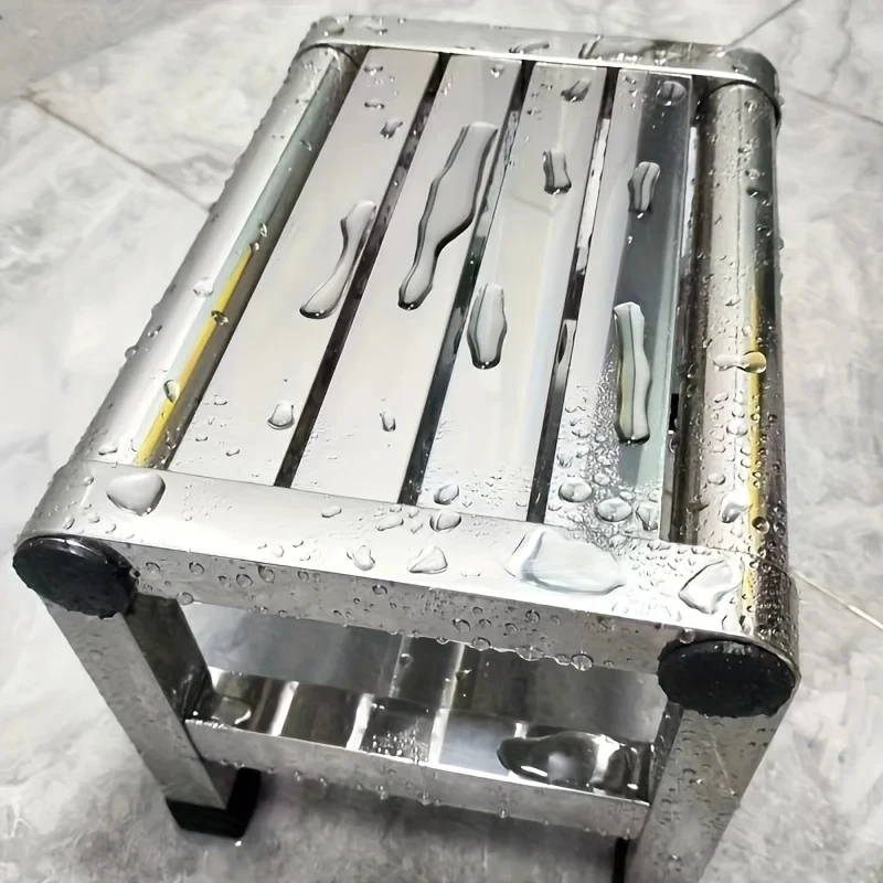 Multi Functional Stainless Steel Stool - Durable Thick &Amp; Sturdy Stool, Ideal For Living Room, Bathroom, Kitchen, Corridors Multi Functional Stainless Steel Stool - Durable Thick &Amp; Sturdy Stool, Ideal For Living Room, Bathroom, Kitchen, Corridors - Image 5