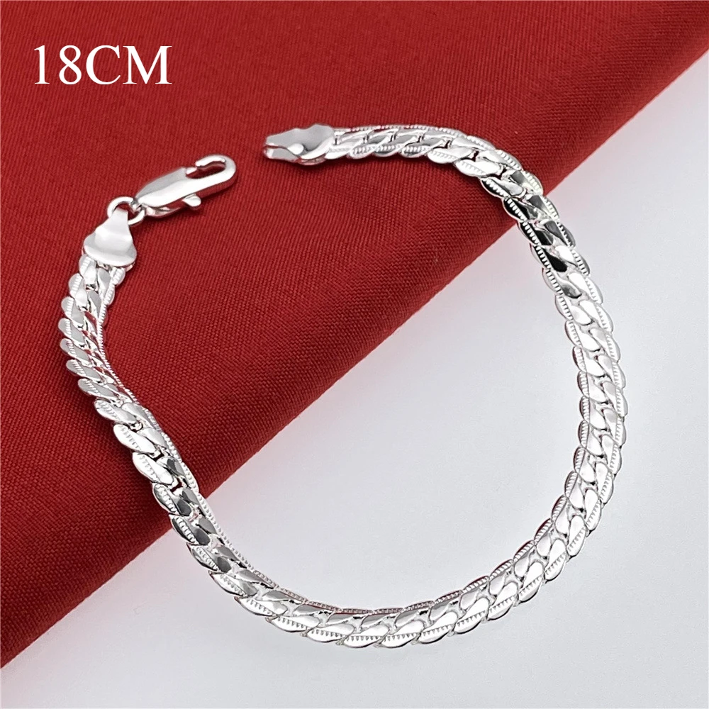 925 Sterling Silber 8/16/18/20/22/24 Zoll 6Mm Seite Kette Halsketten Für Frau Männer Einfache Punk Halsketten Charme Hochzeit Schmuck 925 Sterling Silber 8/16/18/20/22/24 Zoll 6Mm Seite Kette Halsketten Für Frau Männer Einfache Punk Halsketten Charme Hochzeit Schmuck - Image 7