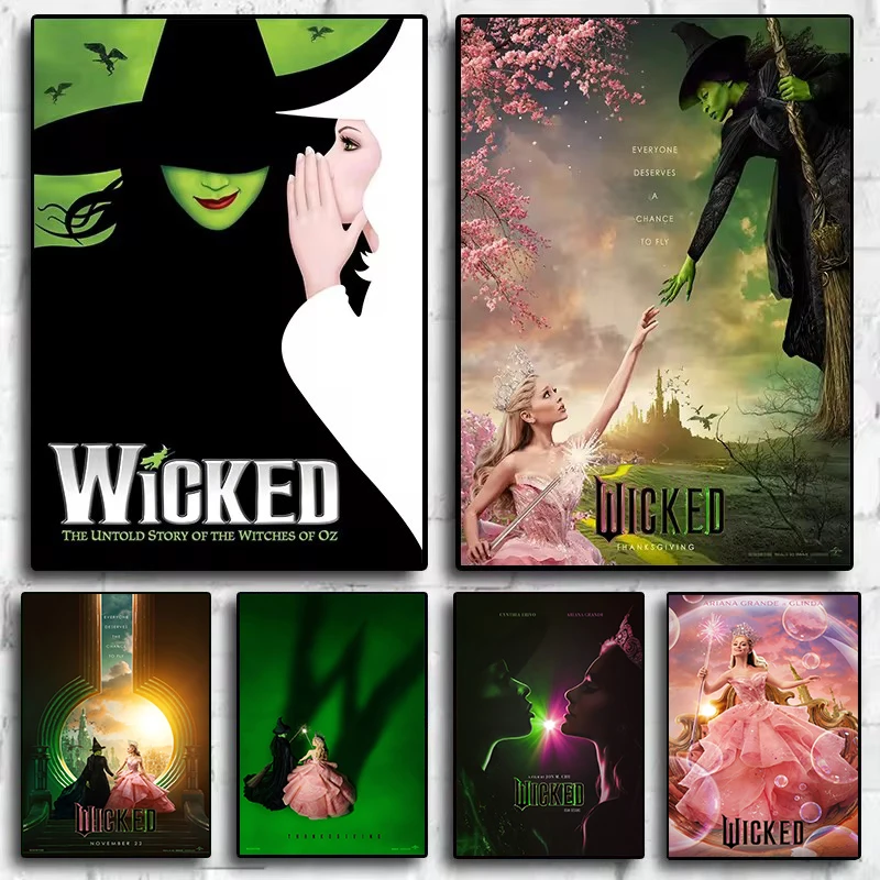2024 Musical Movie Wicked Classic Fantasy Film Poster Und Hd-Gedruckte Leinwand Malerei Wandkunst Bilder Home Interior Decor Geschenk 2024 Musical Movie Wicked Classic Fantasy Film Poster Und Hd-Gedruckte Leinwand Malerei Wandkunst Bilder Home Interior Decor Geschenk