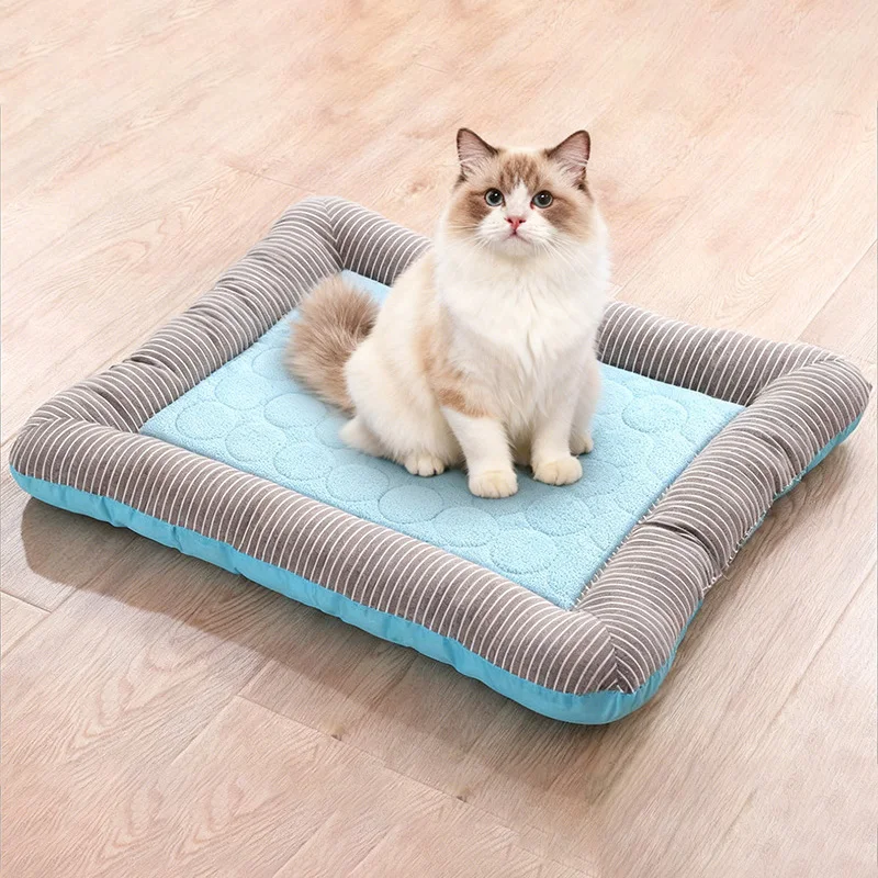 Kühlendes Haustierbett Für Hunde Und Katzen, Aus Eisseide, Kühlmatte, Weiche Haustierdecke Für Den Sommerschlaf, Atmungsaktives Katzensofa-Zubehör Kühlendes Haustierbett Für Hunde Und Katzen, Aus Eisseide, Kühlmatte, Weiche Haustierdecke Für Den Sommerschlaf, Atmungsaktives Katzensofa-Zubehör