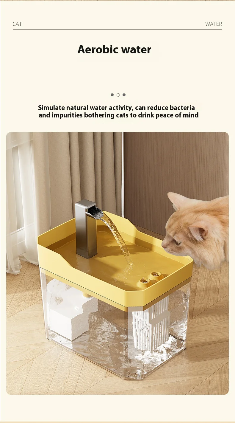 Cat Water Fountain Auto Filter Transparent Drinker Usb Anti-Dry Burning Recirculate Filtering Water Dispenser With Pump Cat Water Fountain Auto Filter Transparent Drinker Usb Anti-Dry Burning Recirculate Filtering Water Dispenser With Pump - Image 20