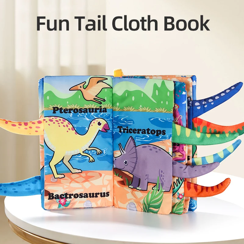 Baby Cloth Book 6 Page Dinosaur Series 0-3 Year Old Infant Parent-Child Interaction Tail Cloth Book Baby Toys Newborn Gift Baby Cloth Book 6 Page Dinosaur Series 0-3 Year Old Infant Parent-Child Interaction Tail Cloth Book Baby Toys Newborn Gift